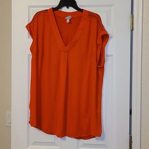 Tangerine orange blouse